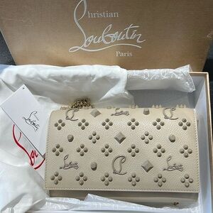 C. LOUBOUTIN BEIGE PALOMA CROSSBODY